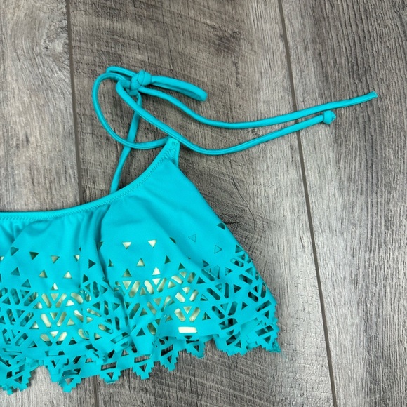 VS Teal Flounce Swim Top - Picture 2 of 8